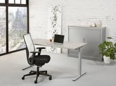 Ergonomisch design t-poot bureau Teez breed 60CM diep 80CM bladkleur Robson Eiken framekleur Wit (RAL9010)