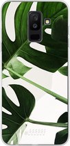 Samsung Galaxy A6 Plus (2018) Hoesje Transparant TPU Case - Tropical Plants #ffffff