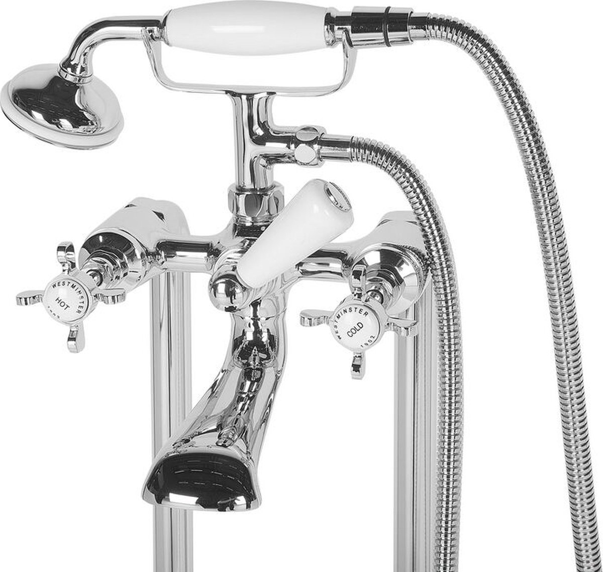 Beliani HEBBE Doucheset zilver messing