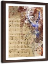 Foto in frame Ballerina en muziek, 80x120, beige, Premium print