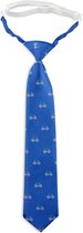 We Love Ties - Kinderstropdas Bjorn Bike - geweven polyester - process blue / wit