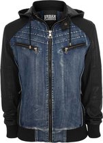 Urban Classics Jacket -S- Denim leather Spijkerjas Zwart/Blauw