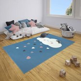 Kindervloerkleed wolken Happy - blauw 80x150 cm