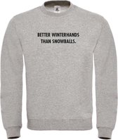 Wintersport sweater zwart XL - Better winterhands than snowballs - wit - soBAD. | Foute apres ski outfit | kleding | verkleedkleren | wintersporttruien | wintersport dames en heren
