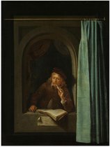 Poster – Oude meesters - Pijprokende man, Gerard Dou, ca. 1650 - 30x40cm Foto op Posterpapier