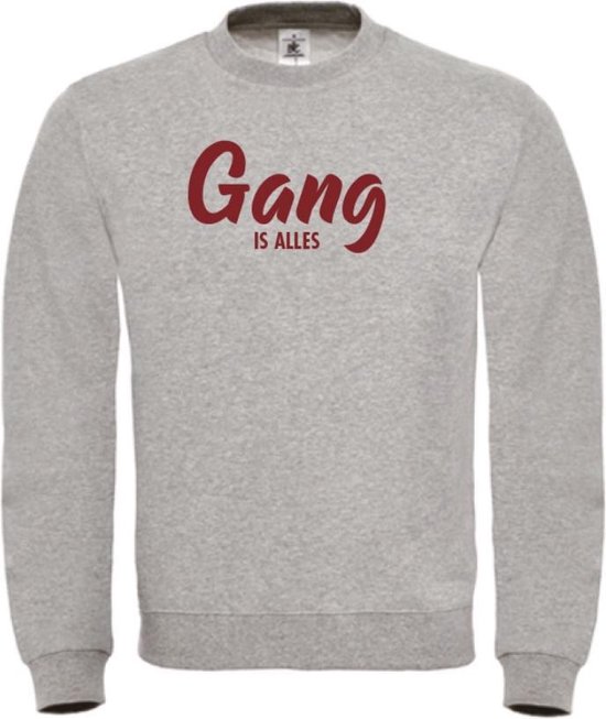Wintersport sweater grijs L - Gang is alles - Bordeaux rood - soBAD. | Foute apres ski outfit | kleding | verkleedkleren | wintersporttruien | wintersport dames en heren