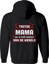 Moeder vest  – Mama vest met capuchon Dames – Perfect Moederdag Sweatvest  - Geschenk vest Cadeau – Hoodie met rits - Maat S