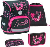 Belmil Schoolset Puppy 37 Cm Polyester Zwart/roze 4-delig