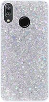 ADEL Premium Siliconen Back Cover Softcase Hoesje Geschikt voor Huawei P20 Lite (2018) - Bling Bling Glitter Zilver