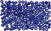 Rocailles, d 3 mm, afm 8/0 , gatgrootte 0,6-1,0 mm, blauw, 25 gr/ 1 doos