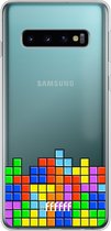 6F hoesje - geschikt voor Samsung Galaxy S10 -  Transparant TPU Case - Tetris #ffffff