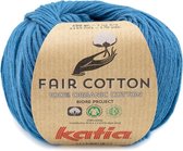 Katia Fair Cotton 38 - groenblauw - 1 bol = 50 gr. = 155 m. - 100% biol. katoen