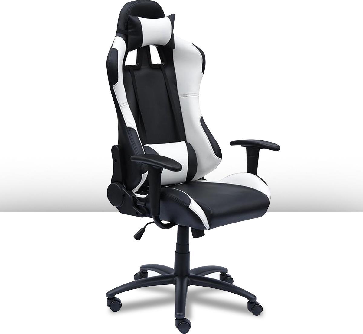 Ocazi Gamestoel - Gaming Stoel - Gaming Chair - Bureaustoel - Instelbare Zithoogte - Wit - New York