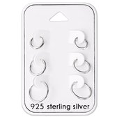 zilver set oorringen 8mm 10mm 12mm | ear hoops set | Zilverana | Sterling 925 Silver