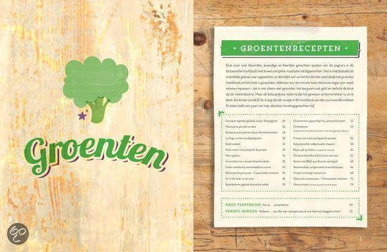 Tekst 'Groenten' met een tekening van broccoli.