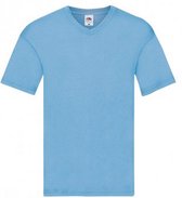 Fruit Of The Loom Heren Originele V-hals T-shirt (Lichtblauw)