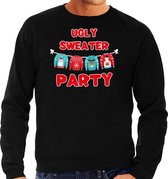 Ugly sweater party Kerstsweater / Kersttrui zwart voor heren - Kerstkleding / Christmas outfit S