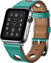 Leren hermes band - groen - Geschikt voor Apple Watch