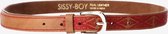 Sissy-Boy - Cognac riem met rood sierstiksel - Onesize
