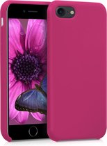 kwmobile telefoonhoesje voor Apple iPhone SE (2022) / SE (2020) / 8 / 7 - Hoesje met siliconen coating - Smartphone case in granaatappelrood