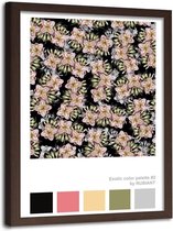 Foto in frame Abstracte bloemen, 70x100cm, roze/zwart, Premium print