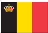 vlag Belgie 120x180 cm met kroon