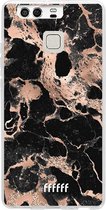 Huawei P9 Hoesje Transparant TPU Case - Rose Gold Marble #ffffff