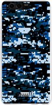 Honor 9 Hoesje Transparant TPU Case - Navy Camouflage #ffffff