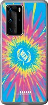 Huawei P40 Pro Hoesje Transparant TPU Case - Flower Tie Dye #ffffff