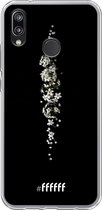 6F hoesje - geschikt voor Huawei P20 Lite (2018) -  Transparant TPU Case - White flowers in the dark #ffffff