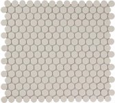 The Mosaic Factory London mozaïektegel 1.9x0.5x0.5cm voor vloer voor binnen en buiten Rond Keramiek Wit