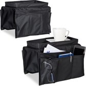 Relaxdays 2x armleuning organizer - armleuning dienblad met opberger - sofa - 6 zakjes