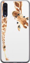 Leuke Telefoonhoesjes - Hoesje geschikt voor Samsung Galaxy A50 - Giraffe - Soft case - TPU - Giraffe - Bruin