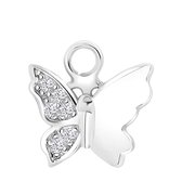 Zilveren oorbelhanger vlinder zirkonia Mix&Match