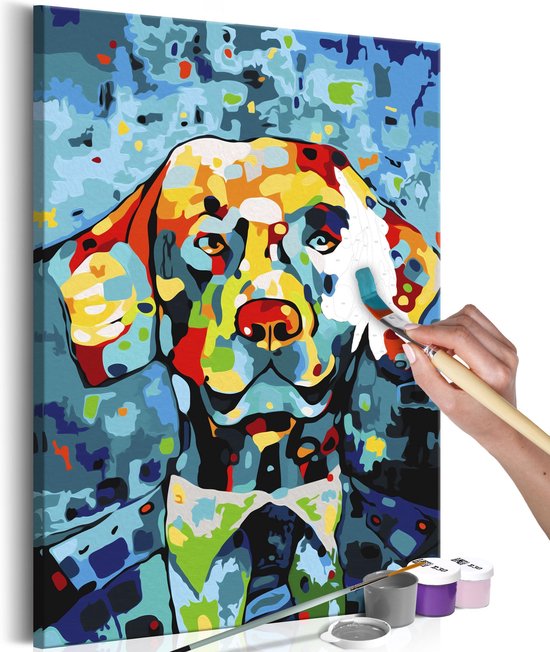 Diplomatie Smeltend theorie Doe-het-zelf op canvas schilderen - Portret van een Hond 40x60 , Europese  kwaliteit,... | bol.com