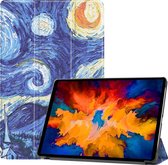 Tablet Hoes geschikt voor Lenovo Tab P11 Pro 11.5 inch - Tri-Fold Book Case - Cover met Auto/Wake Functie - Sterrenhemel