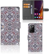 GSM Hoesje Geschikt voor Samsung Galaxy Note20 Ultra Flipcover Flower Tiles