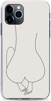 Shop4 - iPhone 12 Pro Max Hoesje - Back Case Vrouwen Silhouet Achterkant Wit
