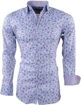 Montazinni - Heren Overhemd - Peacock - Stretch - Grijs