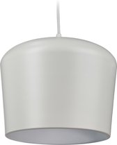 relaxdays hanglamp metaal - woonkamerlamp - plafondlamp - hangende lamp - E27 - lichtgrijs