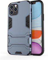 Armor Kickstand Back Cover - iPhone 12 / 12 Pro Hoesje - Blauw