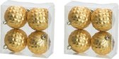12x Luxe gouden kunststof kerstballen 8 cm - Onbreekbare plastic kerstballen - Kerstboomversiering goud