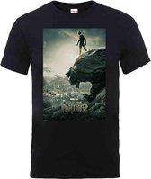 Marvel Black Panther Heren Tshirt -M- Poster Zwart