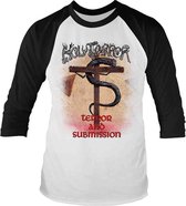 Holy Terror Raglan top -M- Terror And Submission Wit/Zwart