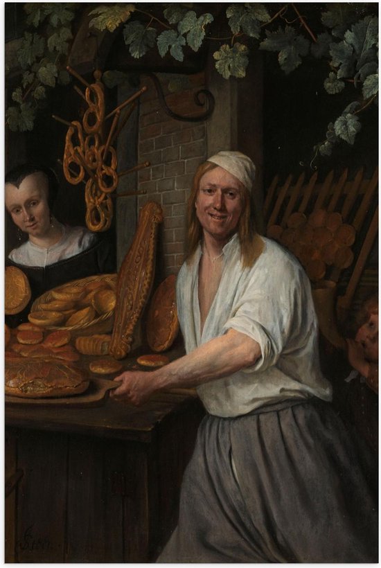 Poster – Oude meesters - Bakker A. Oostwaard en zijn vrouw, Jan Havicksz. Steen - 80x120cm Foto op Posterpapier