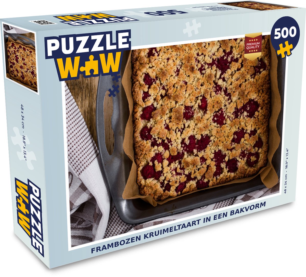 Afbeelding van product Puzzel 500 stukjes Kruimeltaart - Frambozen kruimeltaart in een bakvorm - PuzzleWow heeft +100000 puzzels