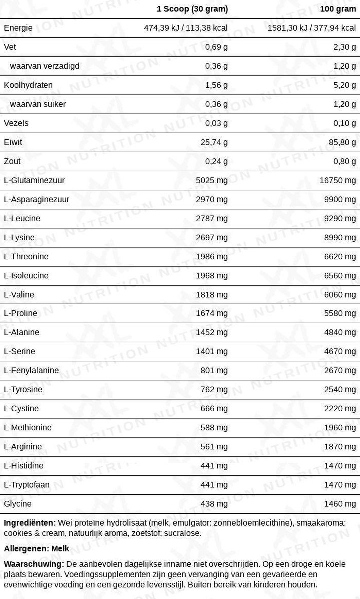 Whey HydroCookies & Cream1000 gram