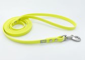 Miqdi BioThane hondenriem – neon geel – 13 mm breed - 1.5 meter lang - met handvat