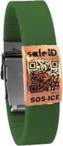 Safe-id Sos-armband Qr-code 22 Cm Rvs/siliconen Groen/rosé