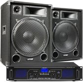 DJ geluidsinstallatie met Bluetooth - MAX15 DJ luidsprekers + Bluetooth versterker combinatie - 2000W